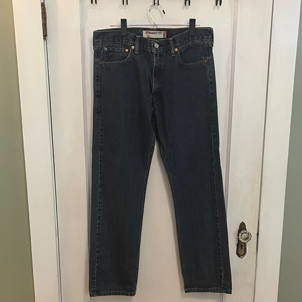 Levi's Men's Straight Fit Dark Blue Jeans